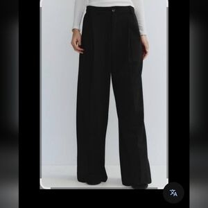 Zara Black Wide Leg Pants Flowing High-Waisted Design